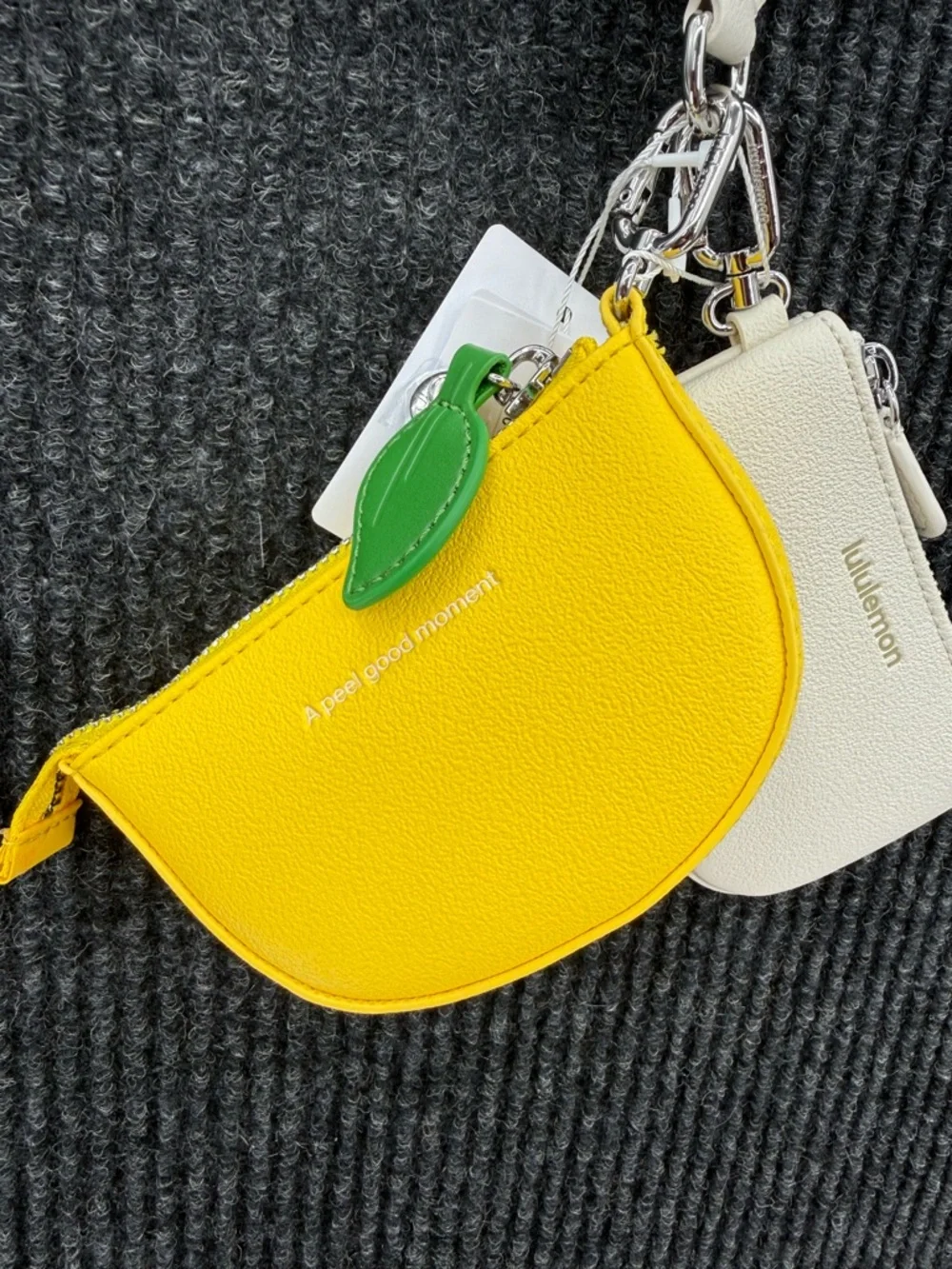 NWT Dual Pouch‎ Wristlet Textured Leather Alternative RARE